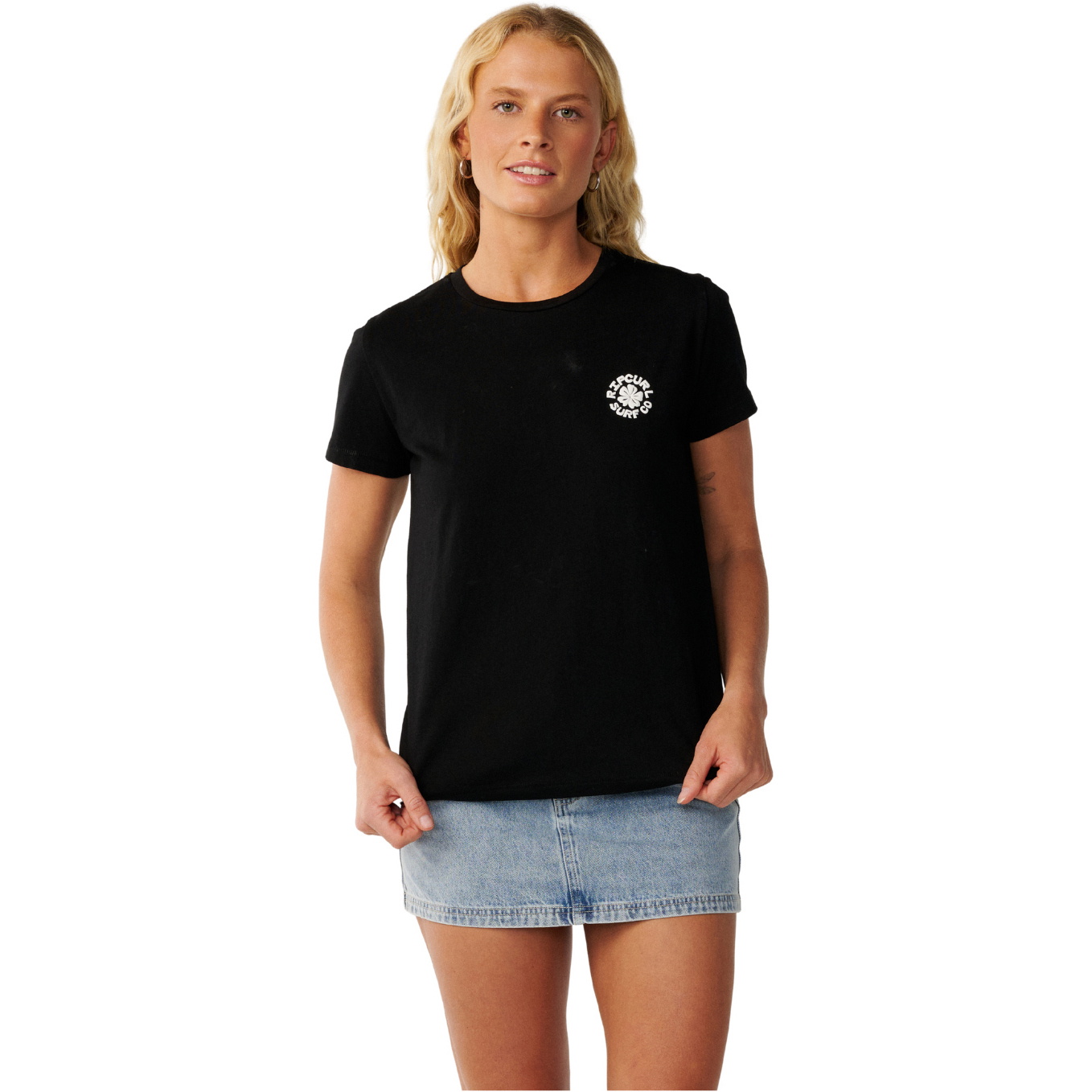 2026 Rip Curl Dame Festbølge Kortærmed T-shirt 0Q4WTE - Black